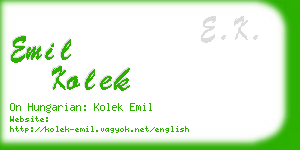 emil kolek business card